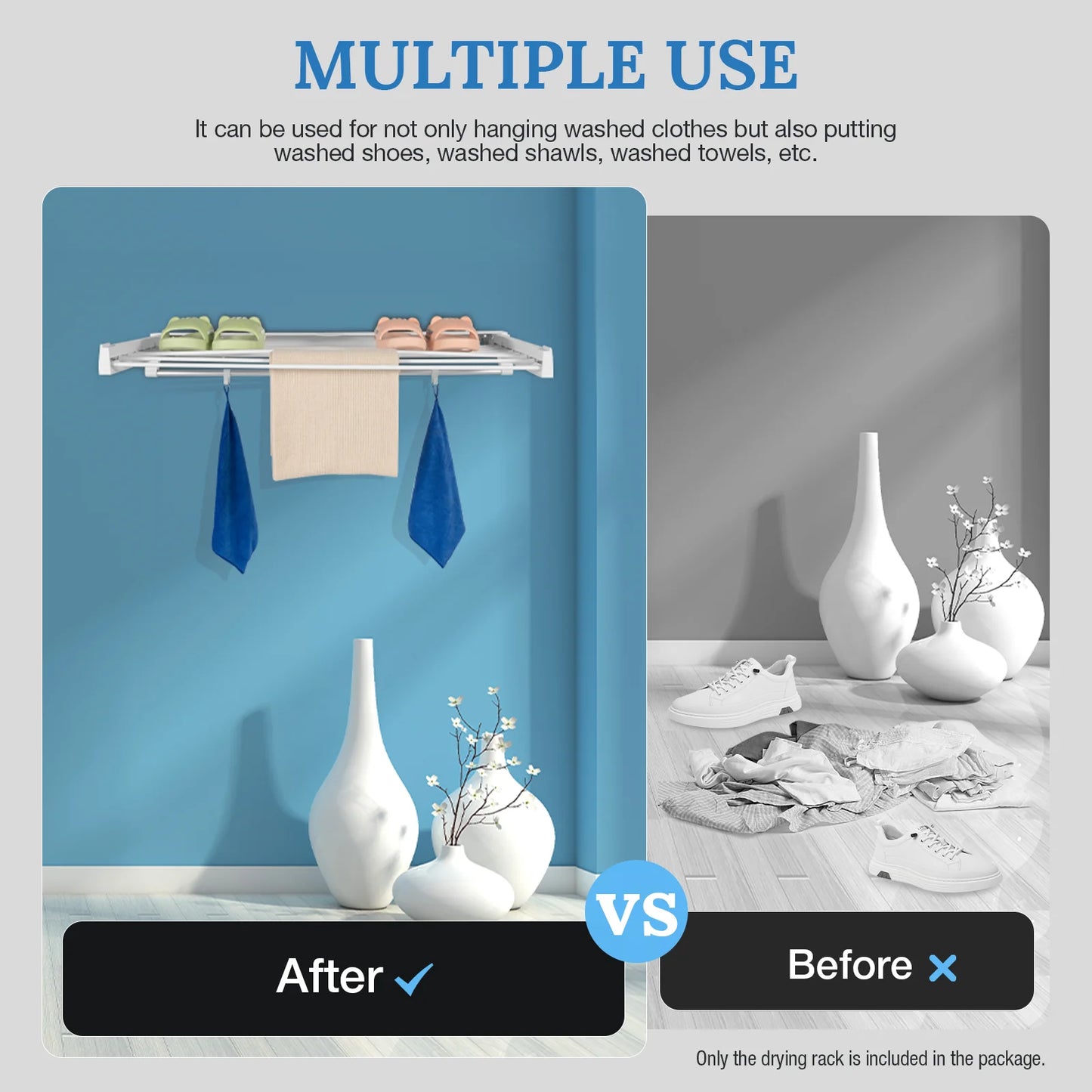 Wall Mount Retractable Clothes Drying Rack