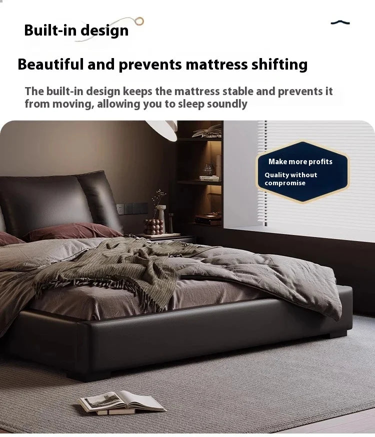 Double Luxury Bed with Office Headboards Racks and Frame Bedroom Set