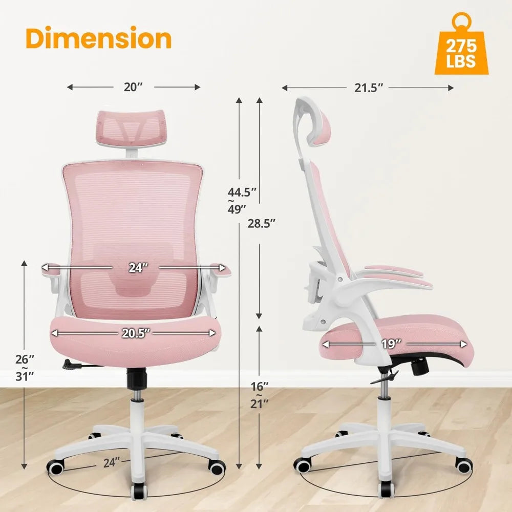 Ergonomic Adjustable Chair with a High Back Computer Comfy Task Office Chair
