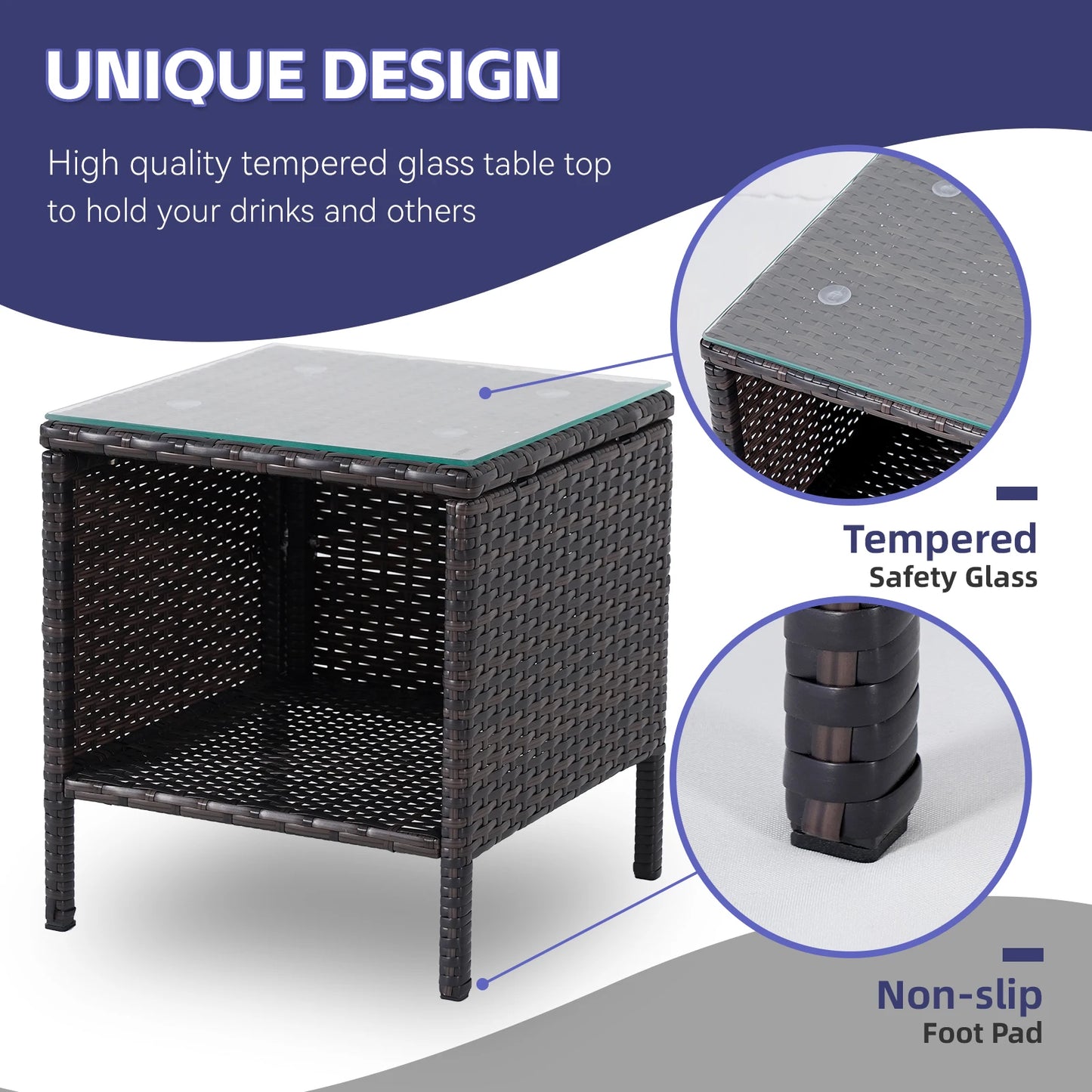 3-Piece Bistro Set Outdoor Patio Furniture