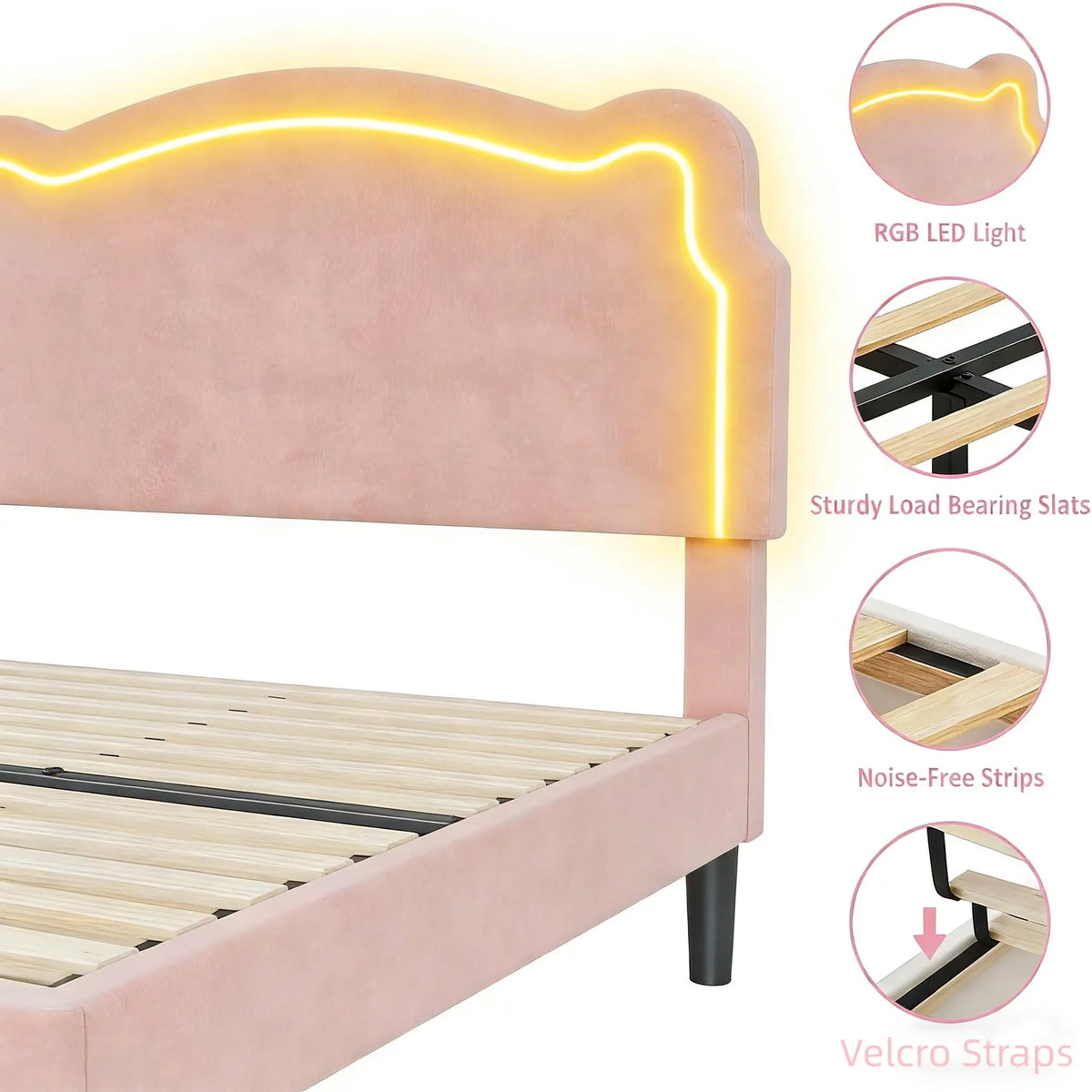 Upholstered Twin Platform Bed Frame