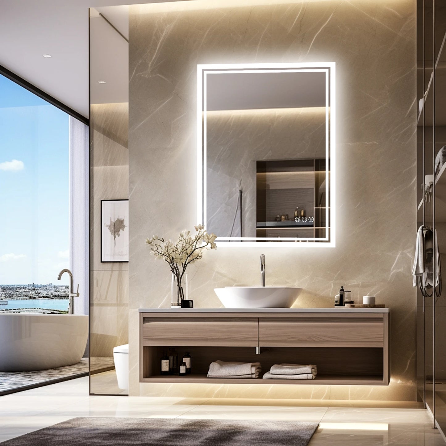 Vanity Mirror with Dimmable Lights