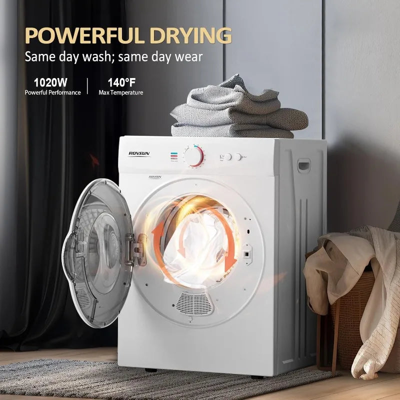Compact Laundry Dryer with Stainless Steel Tub