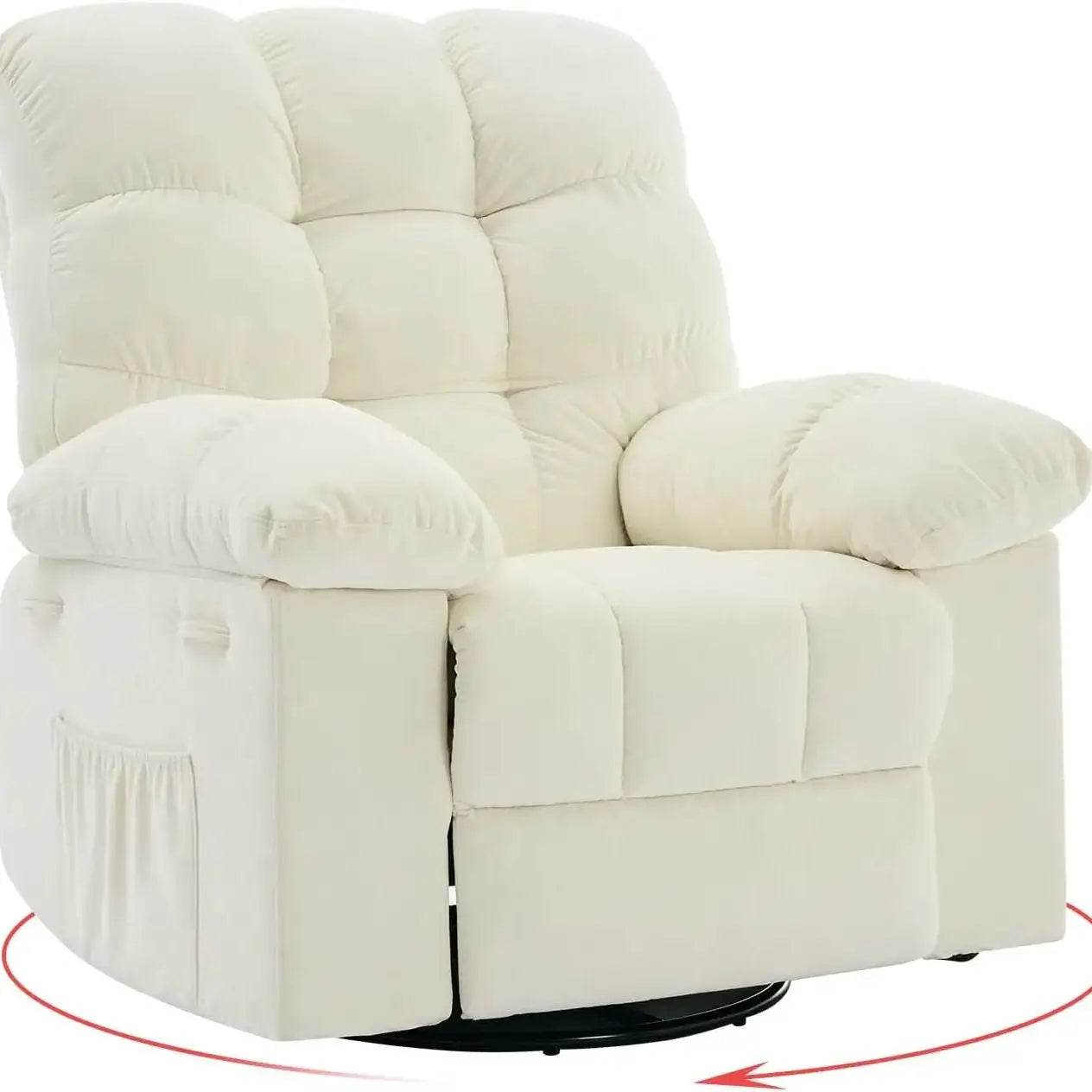 Overstuffed Rocker Manual Recliner Glider Chair