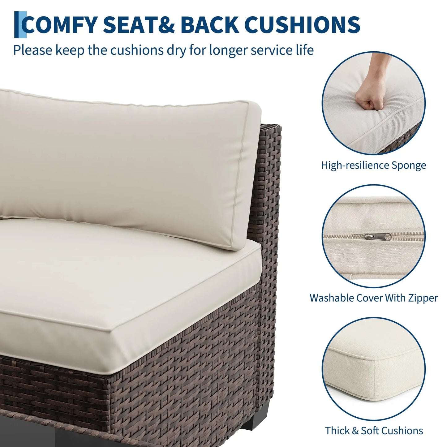 Sectional Sofa Set With Ottoman & Storage Table