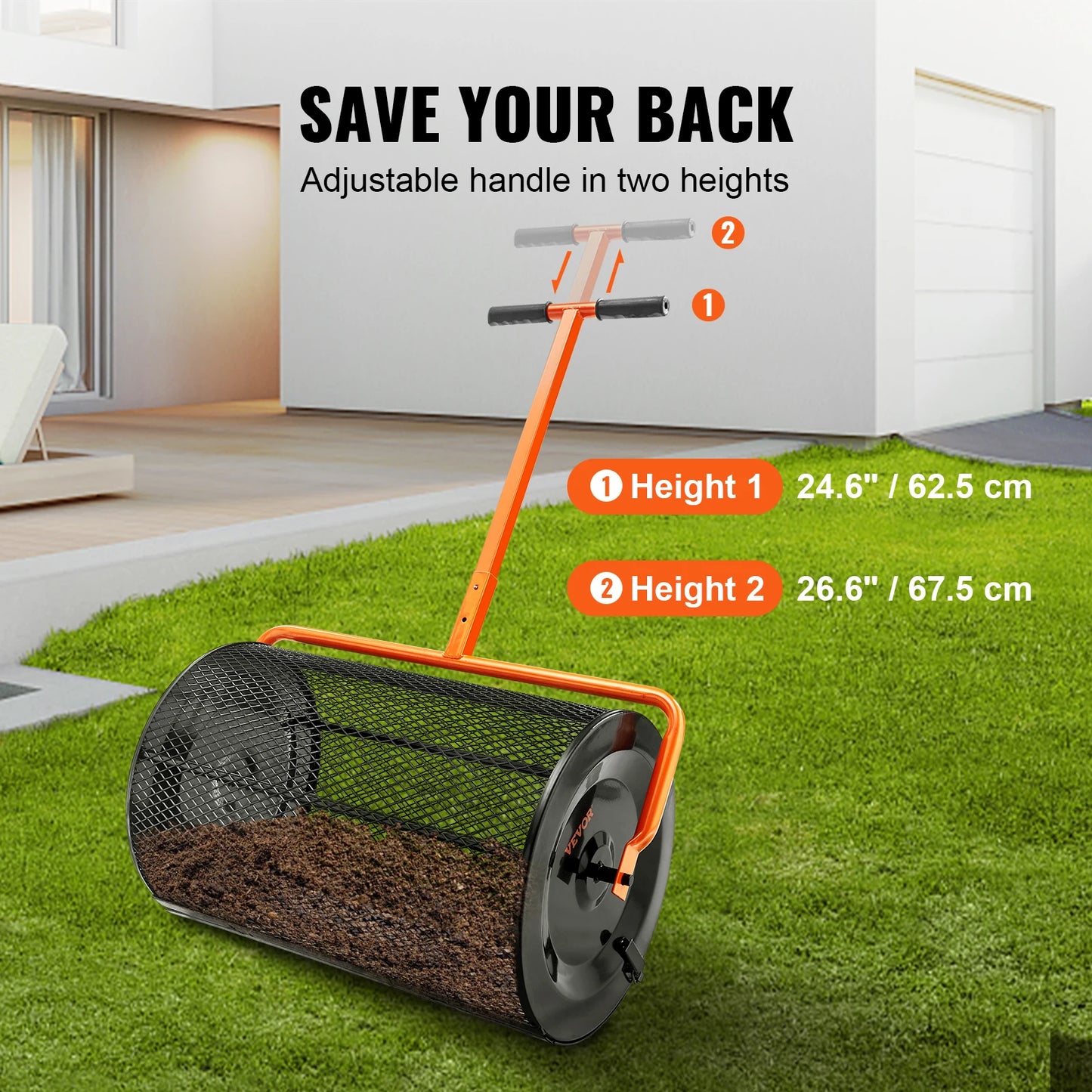 Compost Spreader -  Adjustable Handle