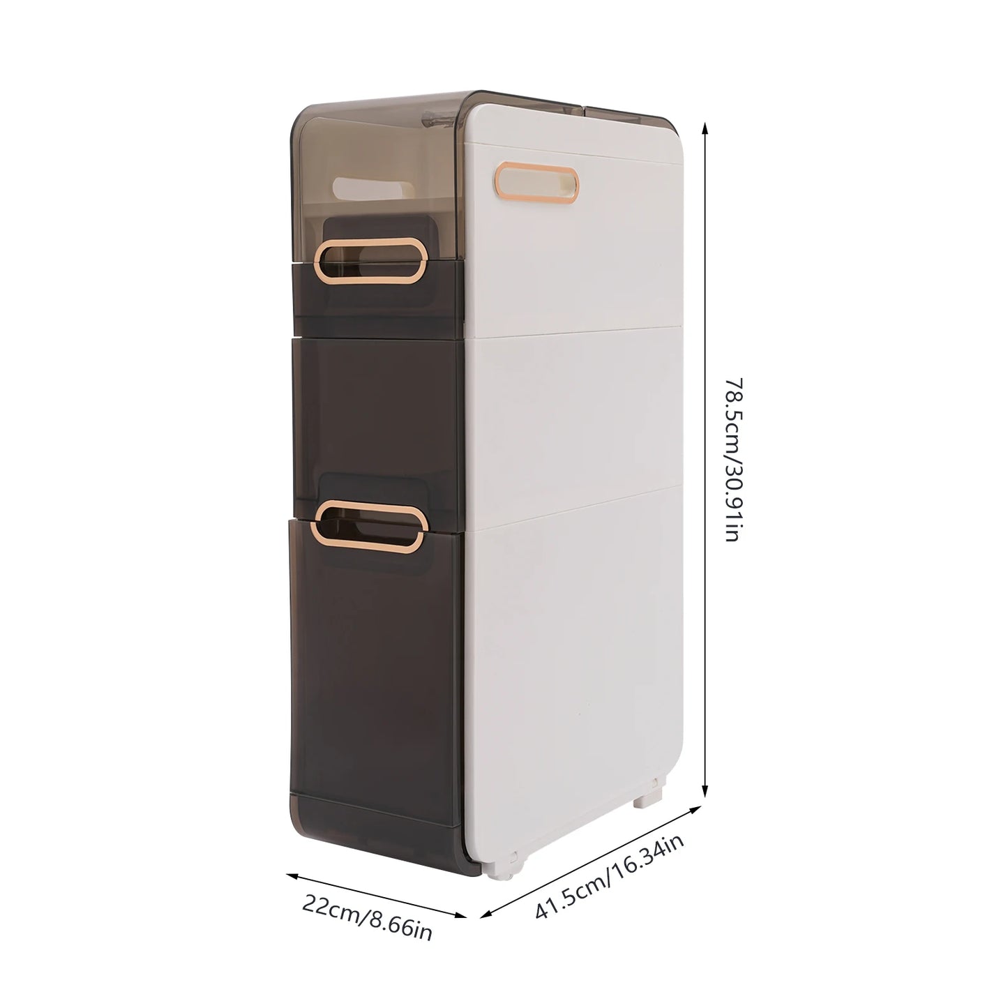 Narrow Bathroom Storage Cabinet with 2/4 Drawer Storage Floor Shelf