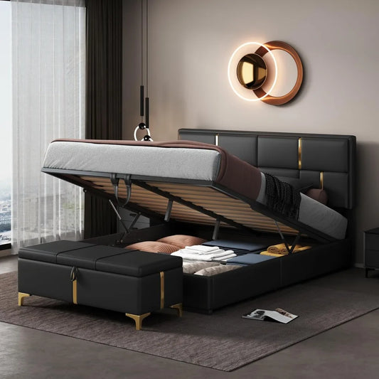 Bedroom Sets with Ottoman Hydraulic Storage Furniture Set