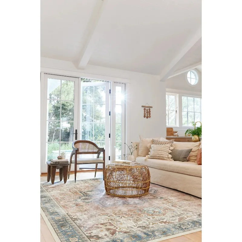 Traditional Persian Vintage Turkish Geometric Pattern Carpet