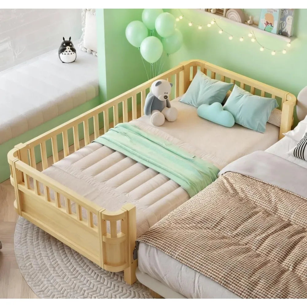 Twin Kids Bed Frame with Rails