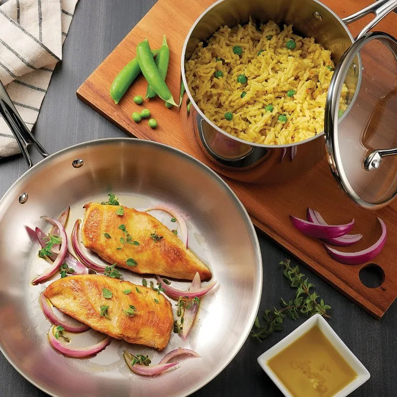 Cookware Set with Glass Lids, Pots and Pans