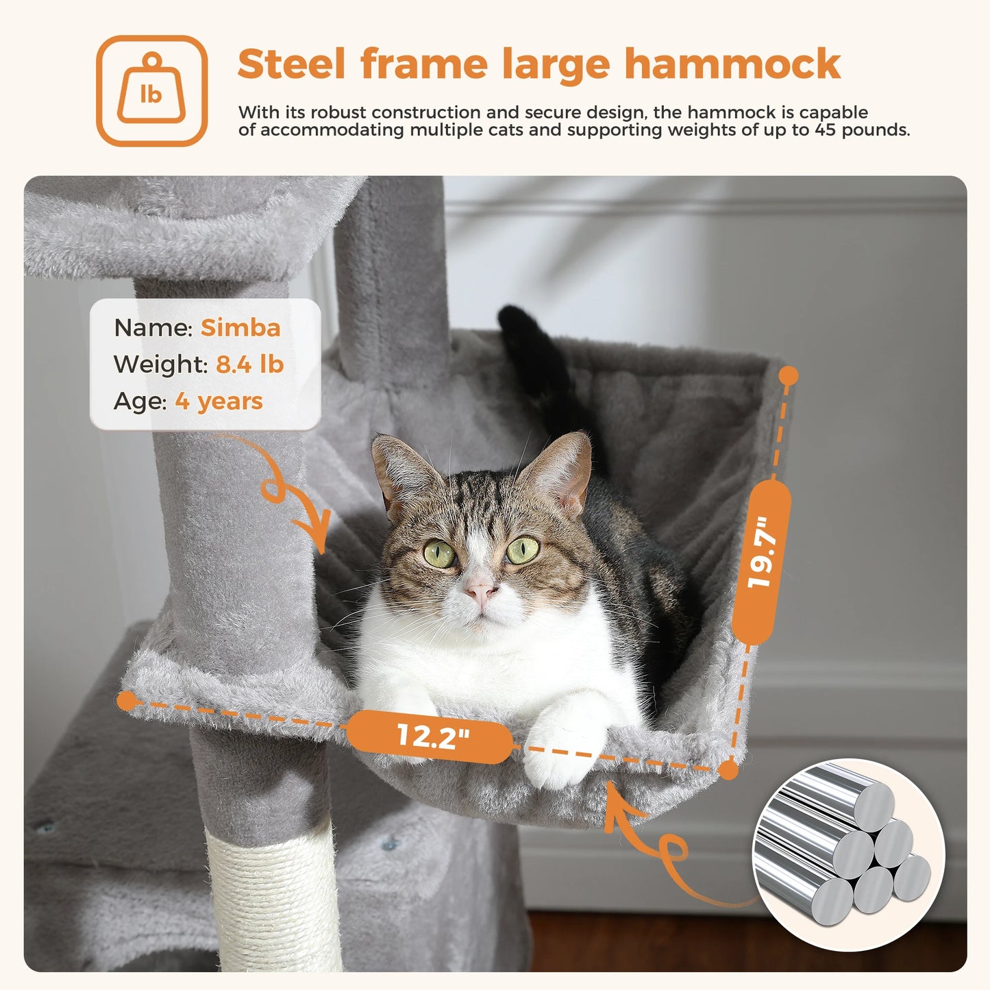 Multi-Level Plush Cat Condo with Scratching Posts