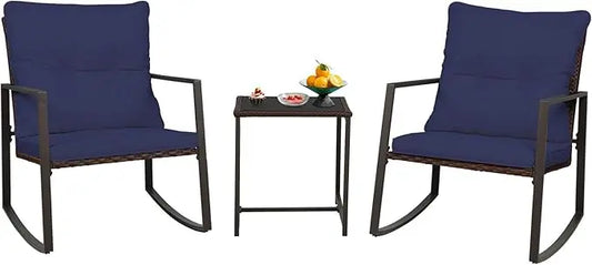 Patio Bistro Outdoor Rocking Chair Set