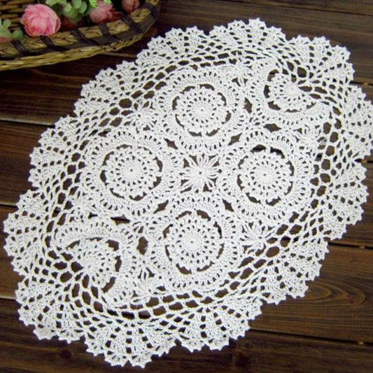 Vintage Crocheted Doilies Oval Table Mat
