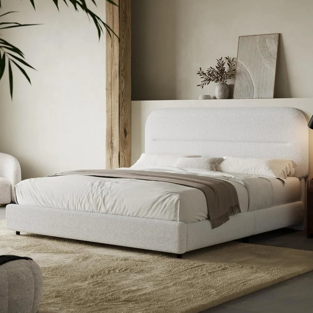 Upholstered Bed Frame with Headboard