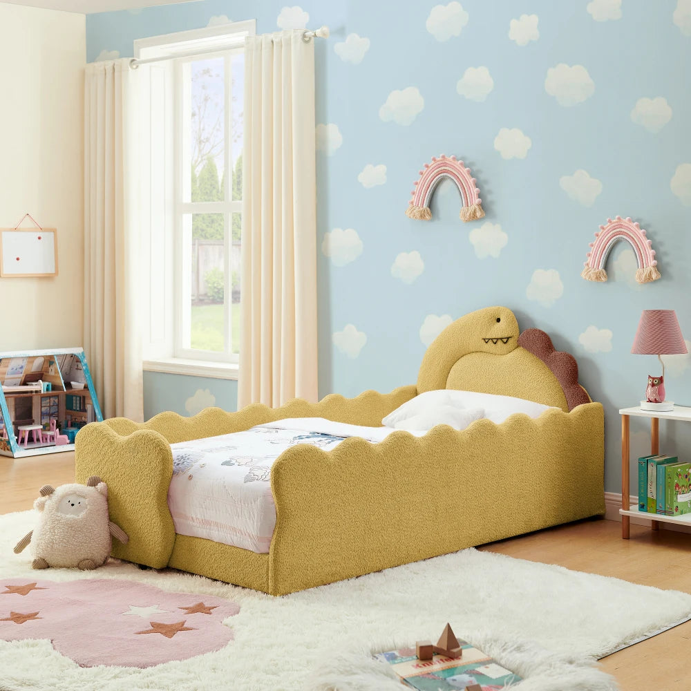 Cute Dinosaur-Shaped Bed with Safety Guardraild