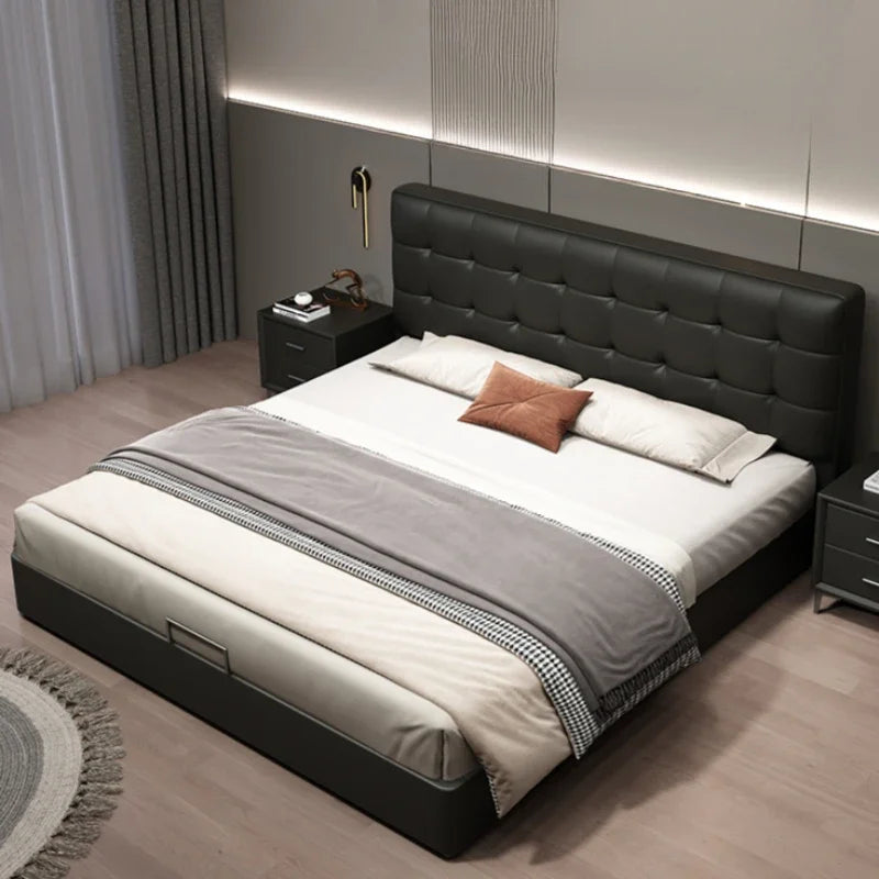 European Style Bed Frame With Nightstands