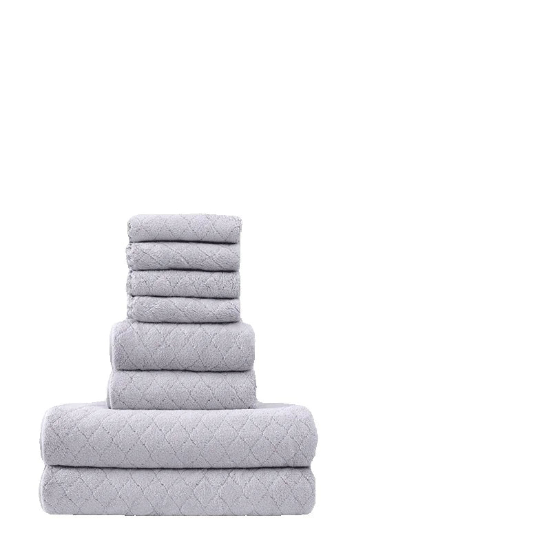 Towels Bath 8 Piece Towels Set, 2 Extra Large Bath Towels, 2 Hand Towels, 4 Washcloths, Cotton, Lighter Weight, Quicker to Dry