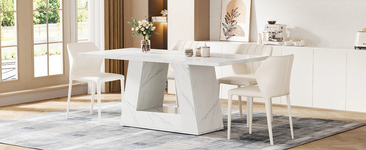 Rectangular Dining Table for 4 to 6 People