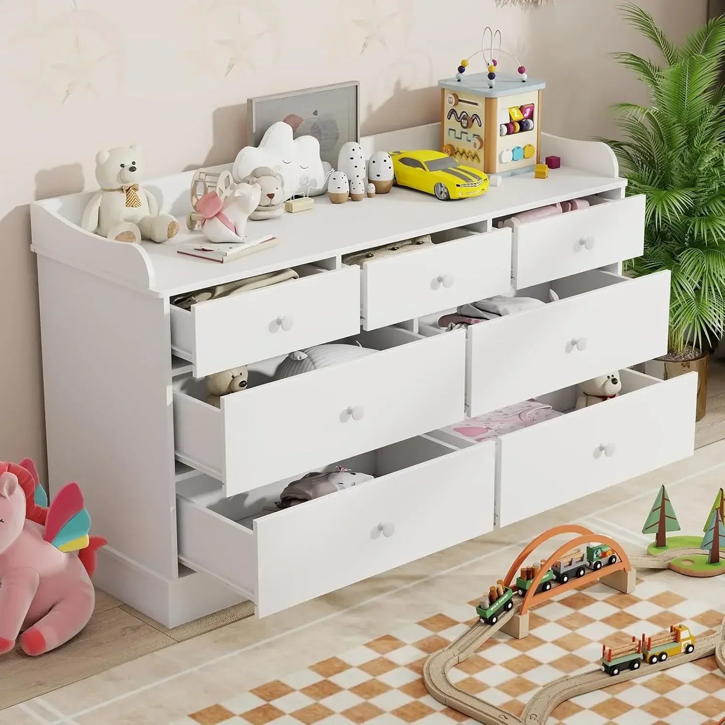 Dresser Cabinet with Changing Table for Nursery