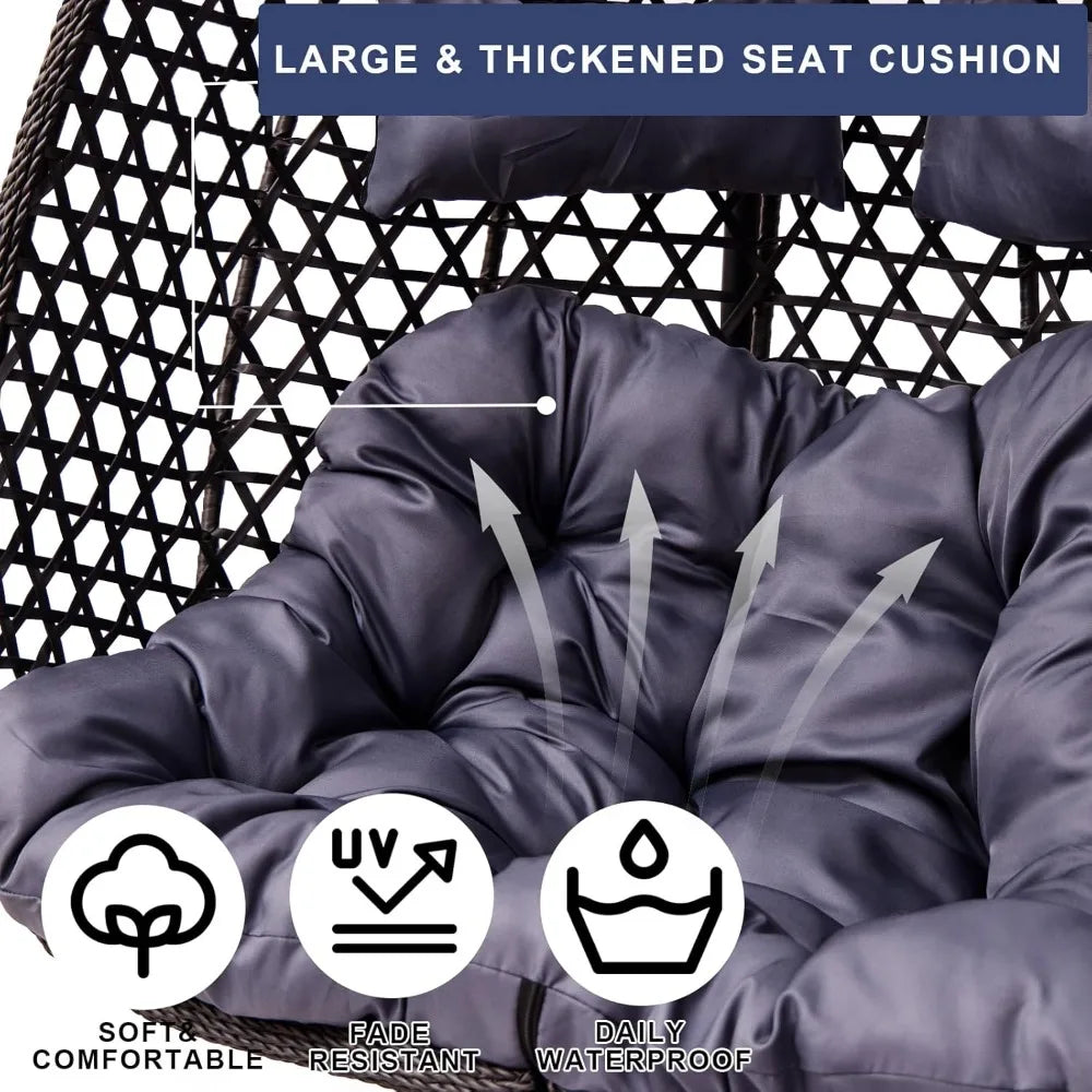 Double Swing Egg Chair with Stand