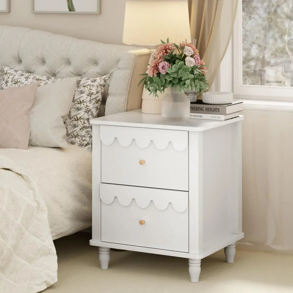 Modern Night Stand Set 2 with Petal Pattern