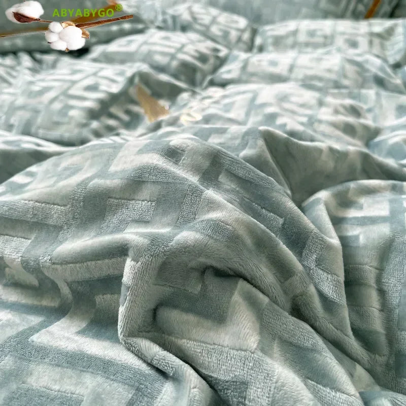 Bedding Set Luxury Winter Double Sided Milk Velvet Duvet Covers