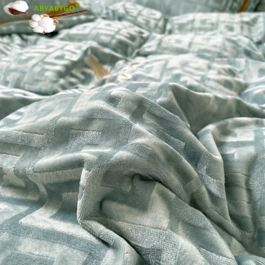 Bedding Set Luxury Winter Double Sided Milk Velvet Duvet Covers