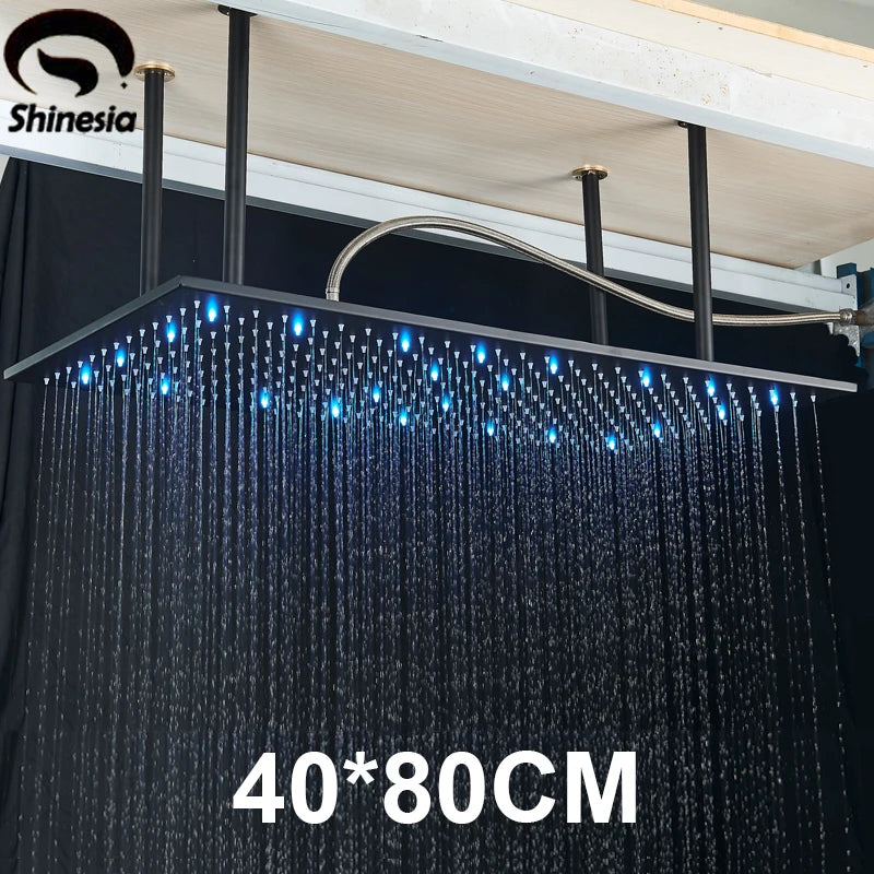 LED Bathroom Shower Rainfall Faucet System Set