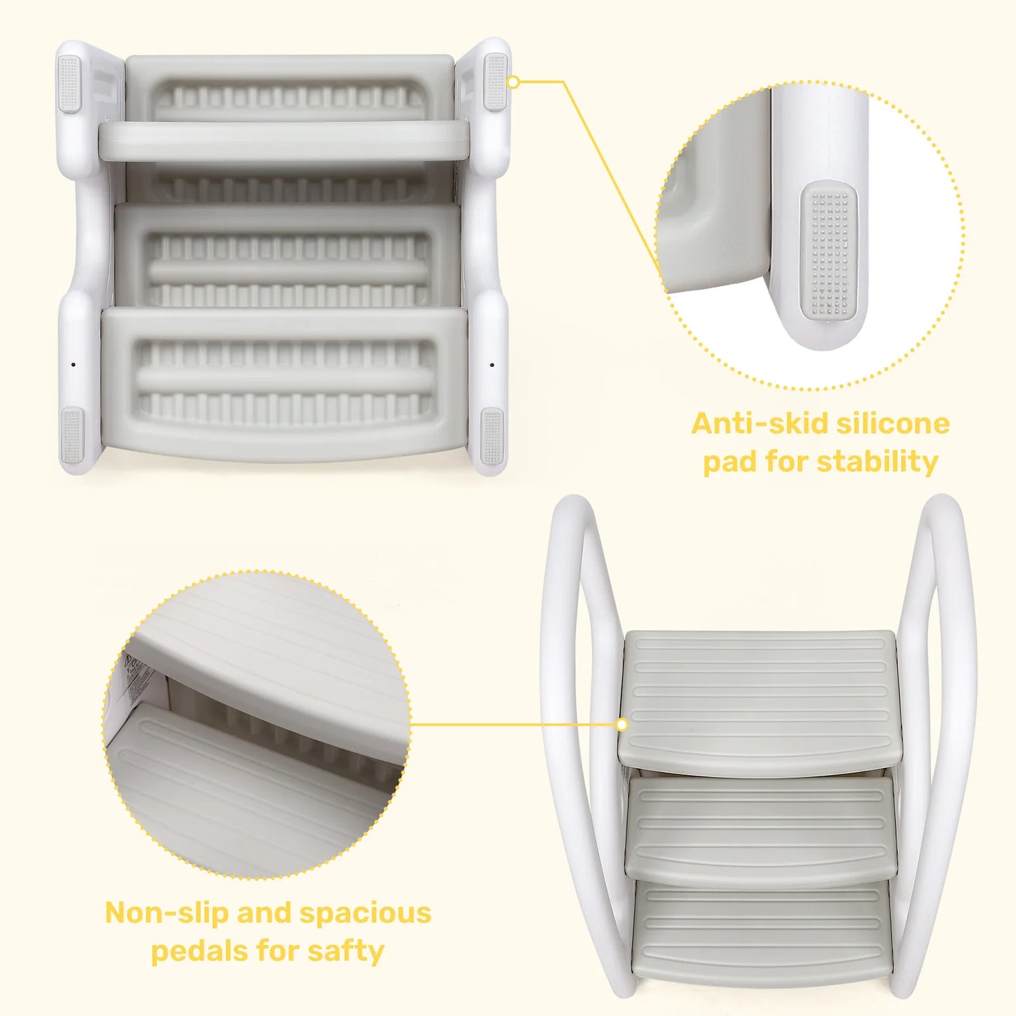 Toddler Step Stool with Handles Sides