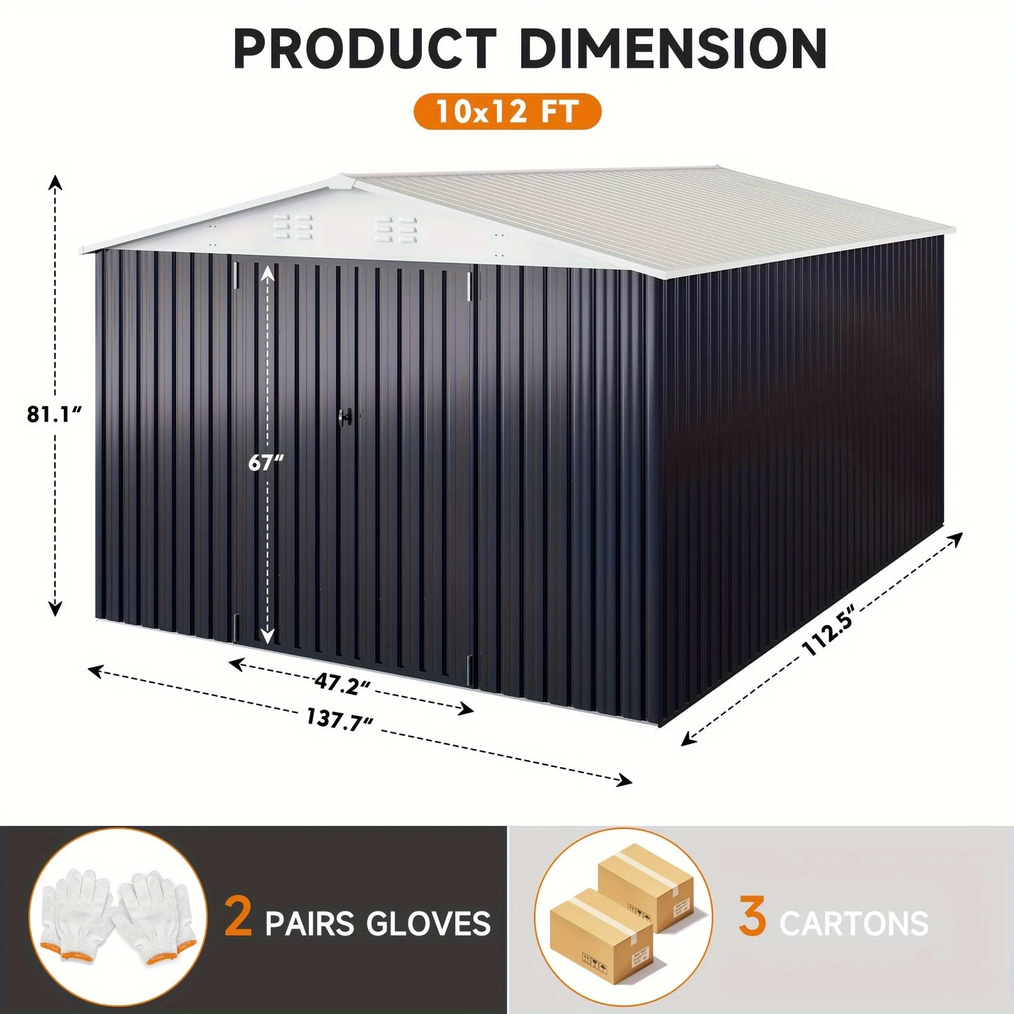 Heavy-Duty Frame Shed w/ Lockable Door