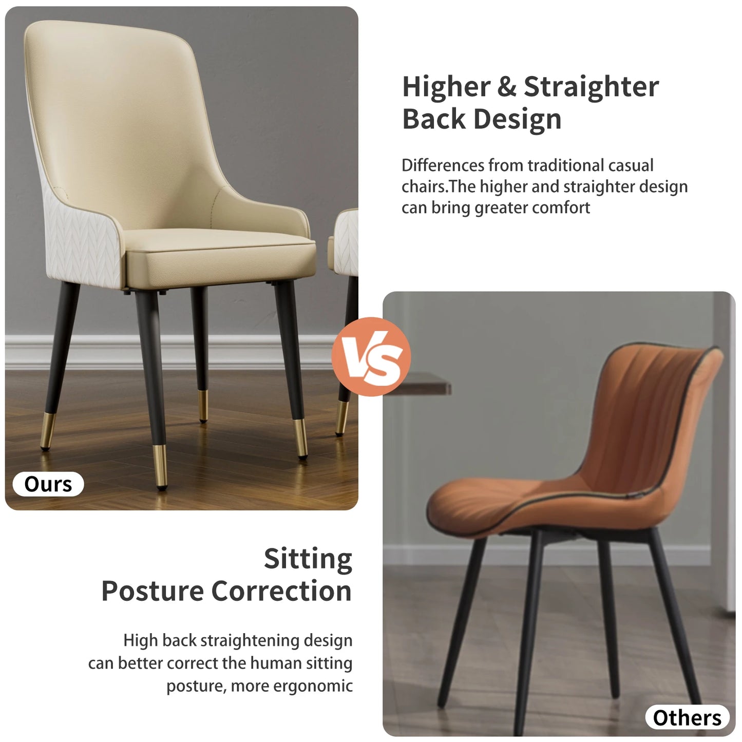 Tufted Back Lion Head Pull Ring Modern Set Dining Chairs