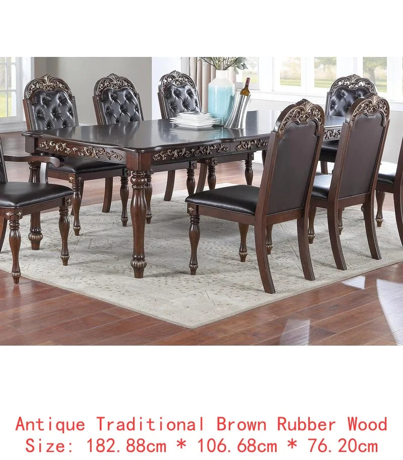 Formal 1pc Dining Table with 2 Leaves, Silver Grey Finish, Antique Design