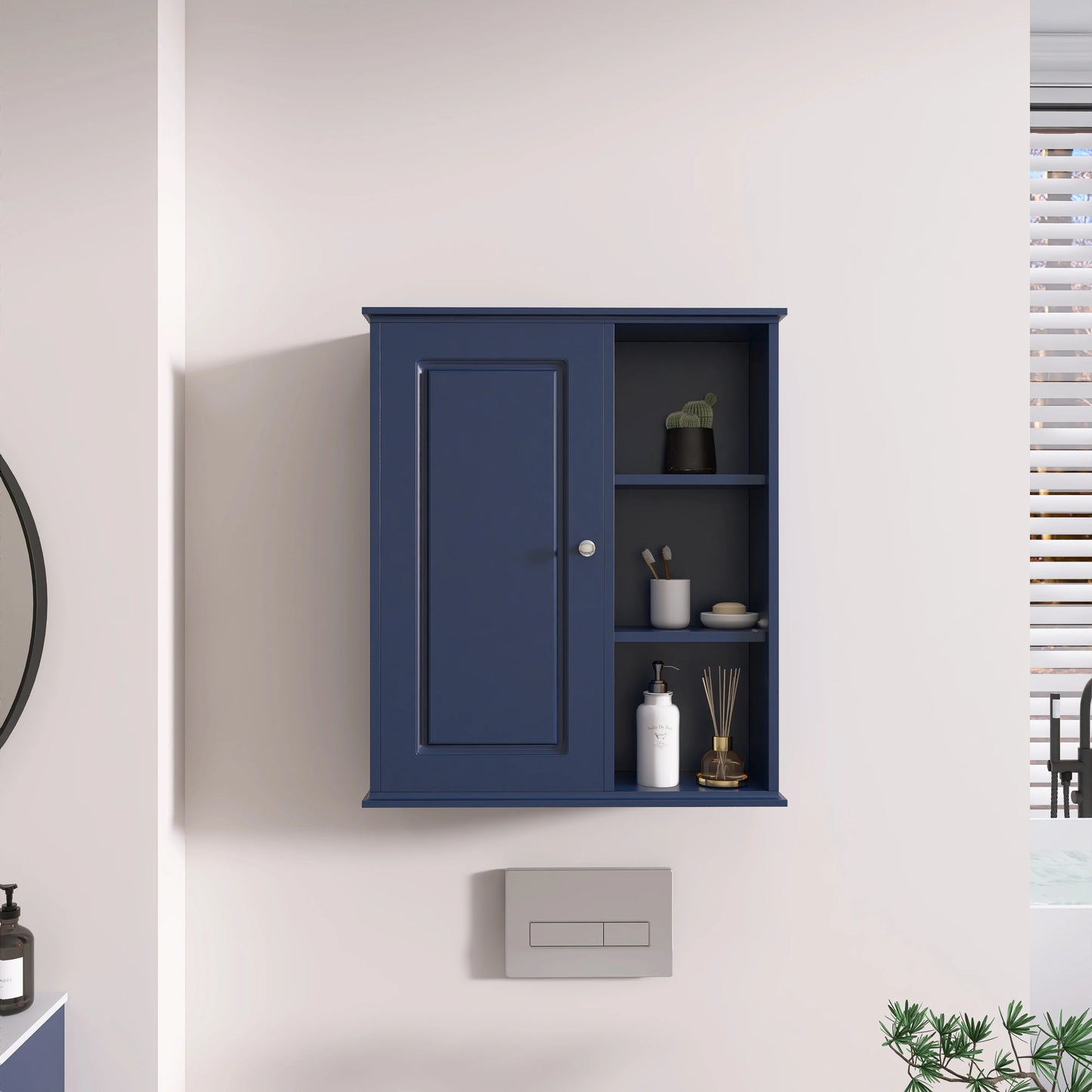 Blue Bathroom Storage Cabinet Decoration Wall Cabinet for Laundry Room&Kitchen&Living Room