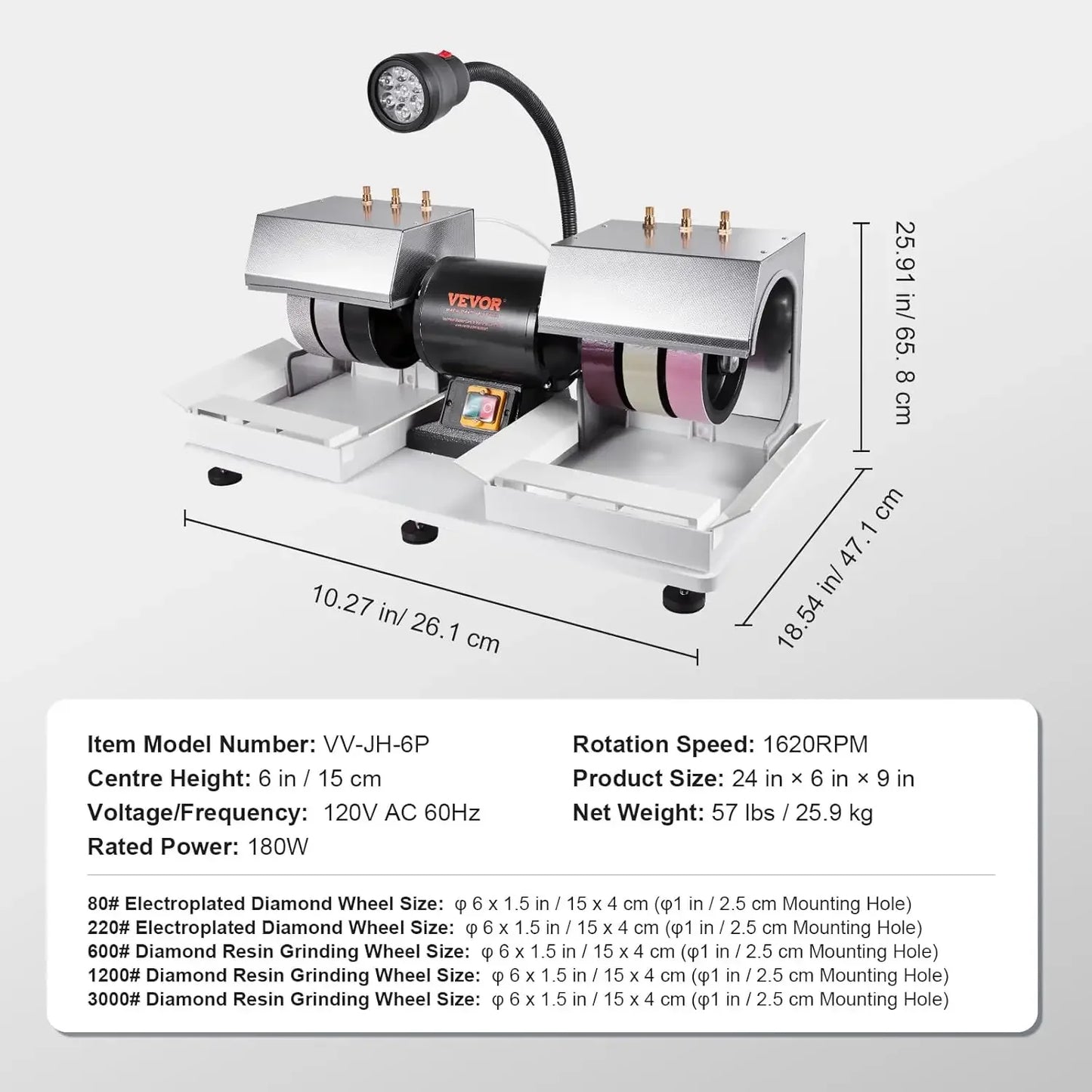 Lapidary Rock Grinder Polisher With Lamp
