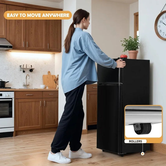 Mini Fridge with Freezer with 2 Doors for Kitchen