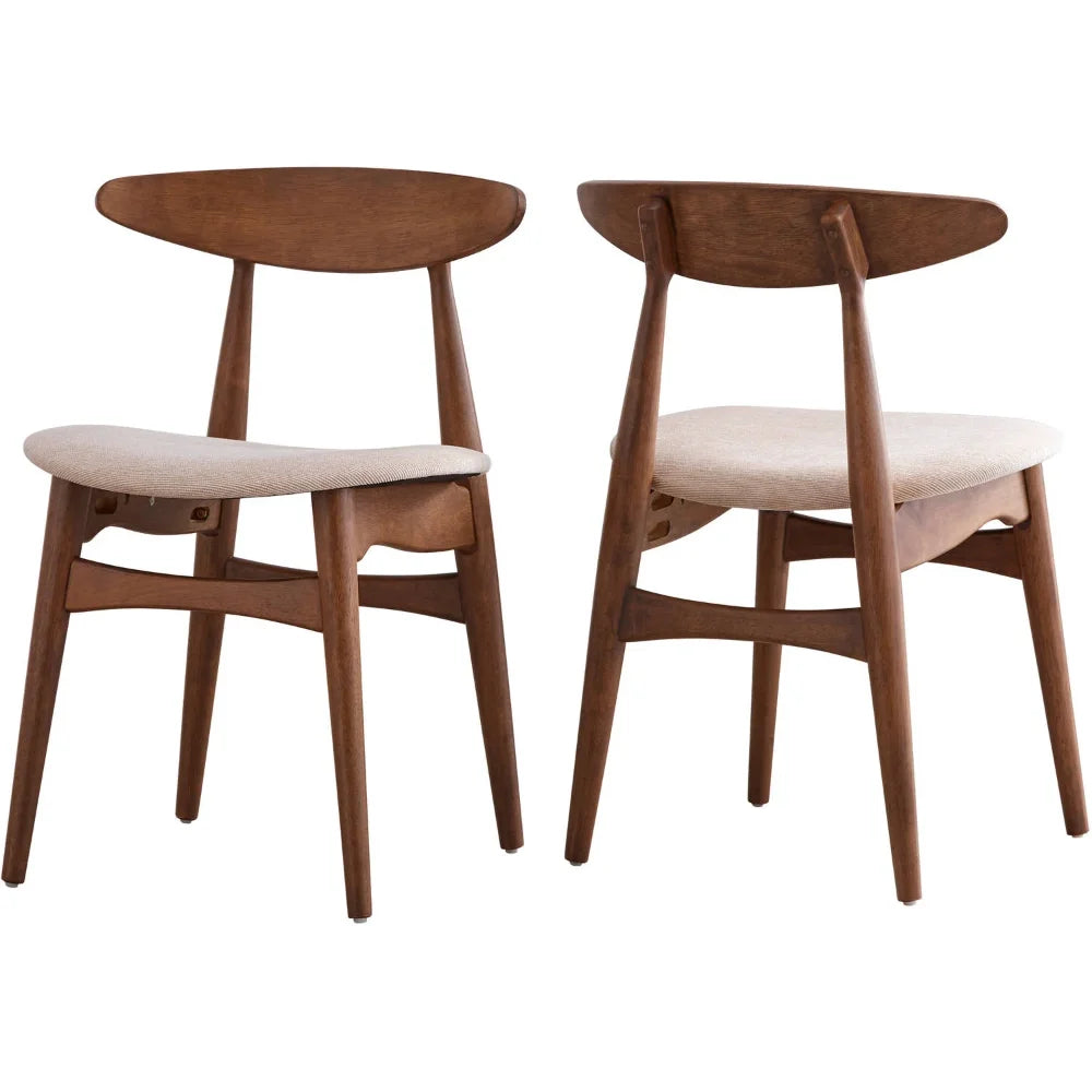 Mid Century Modern Upholstered Wood Chairs