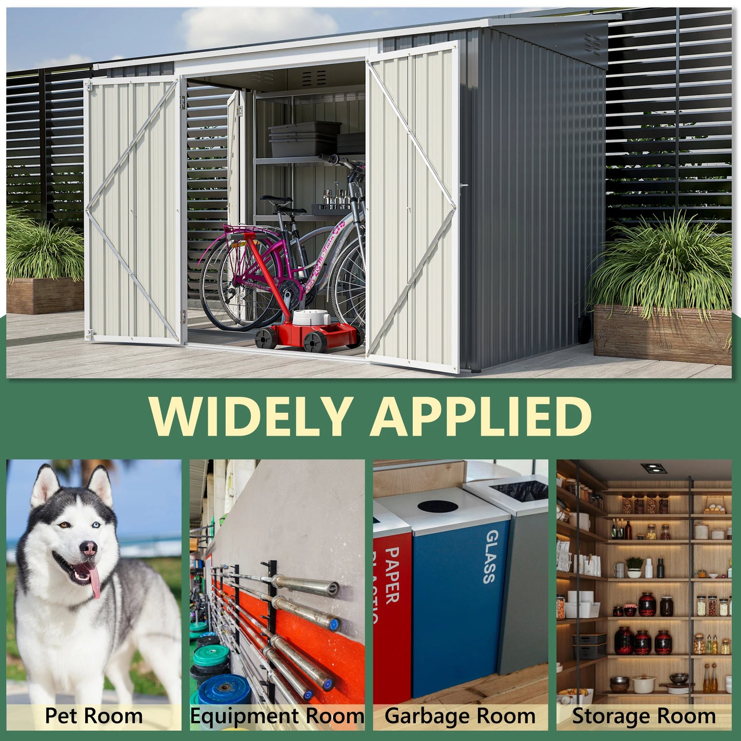 Garden Shed Storage House with Lockable Door