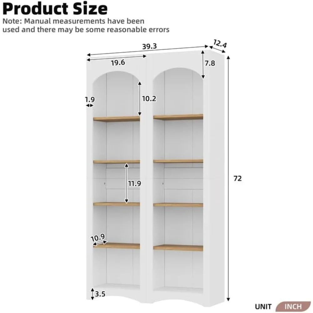 Bookcases Set of 2 - Storage Cabinet with Adjustable Shelves