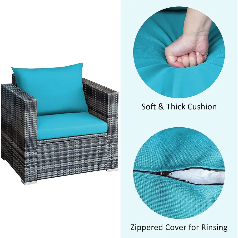 3-Piece Outdoor Wicker Patio Furniture Set