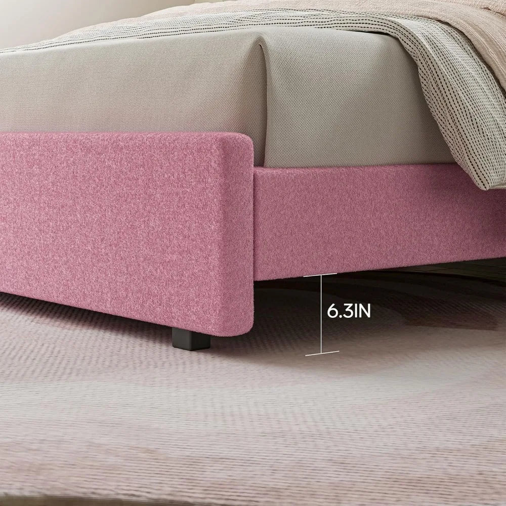 Cloud Bed Platform Frame with Headboard and LED Light