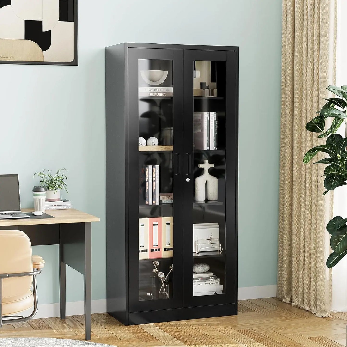 Display Cabinet with Locking Glass Doors Display Case