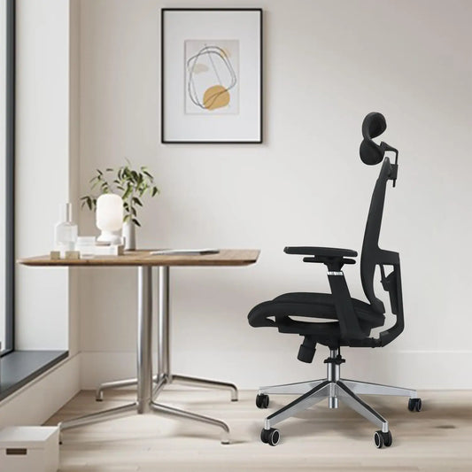 Computer Chair with Soft Flip Up Arms with Adjustable Lumbar Support