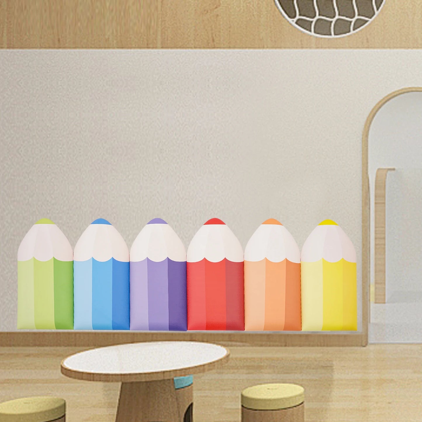 3D Pencil-Shaped Wall Padding for Kids