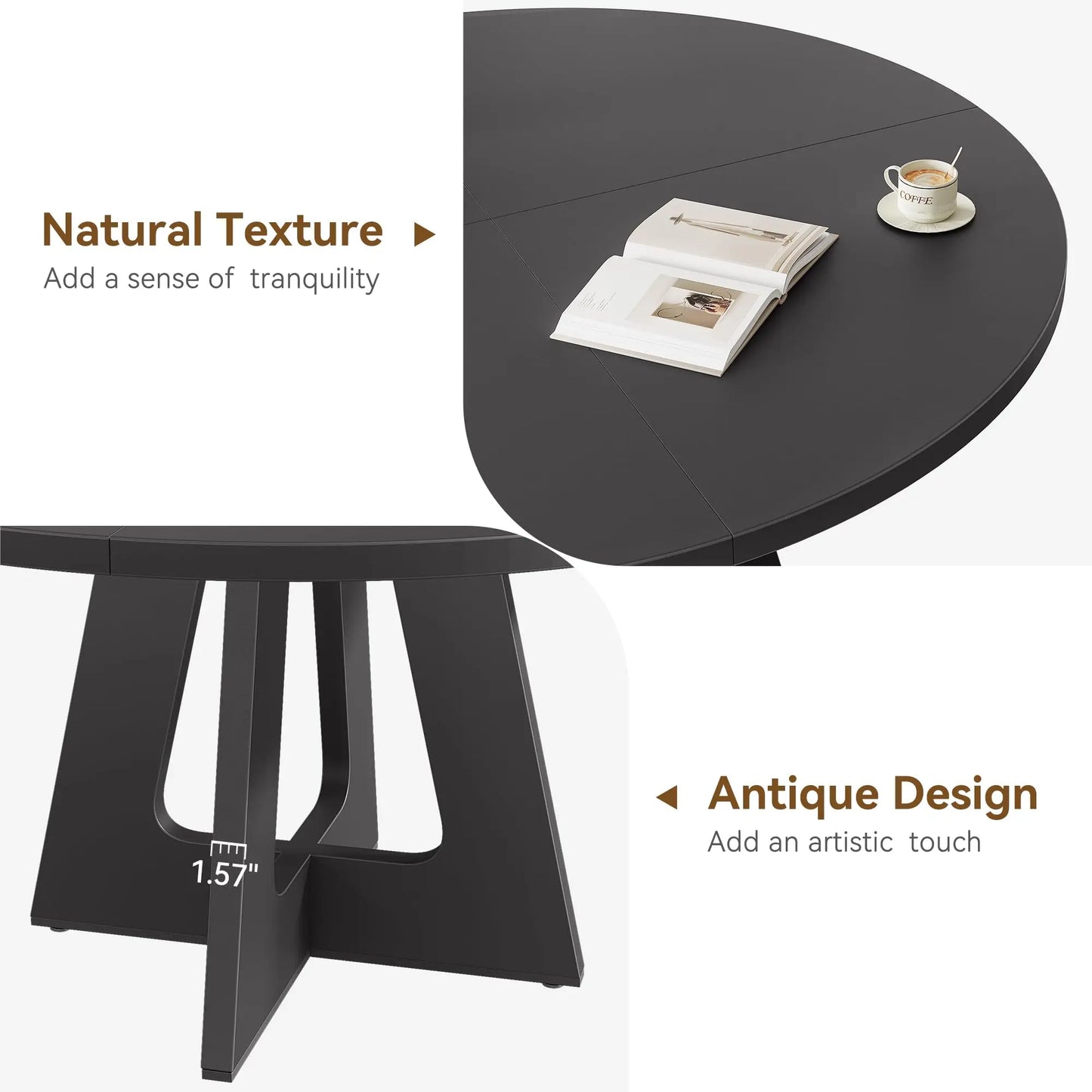 Farmhouse Large Wooden Round Dining Table