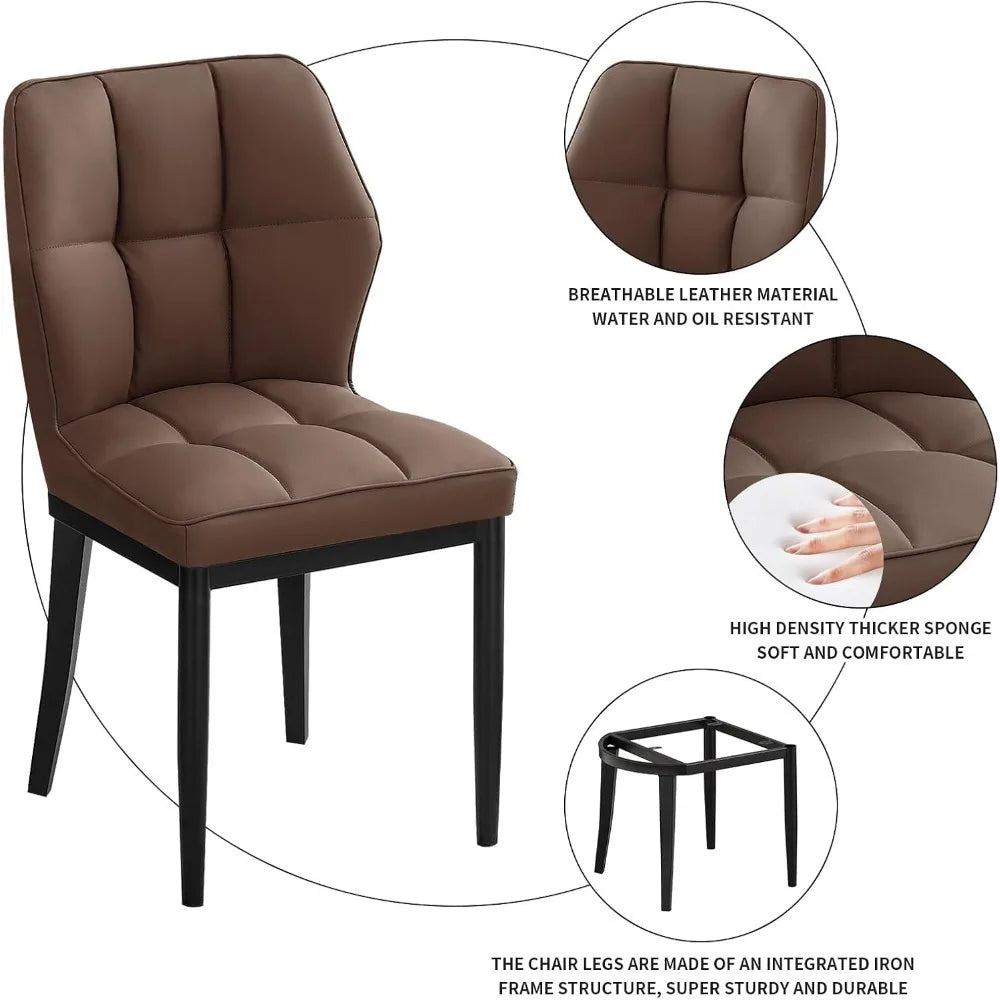 Mid Century Modern Upholstered Dinner Leather Chair