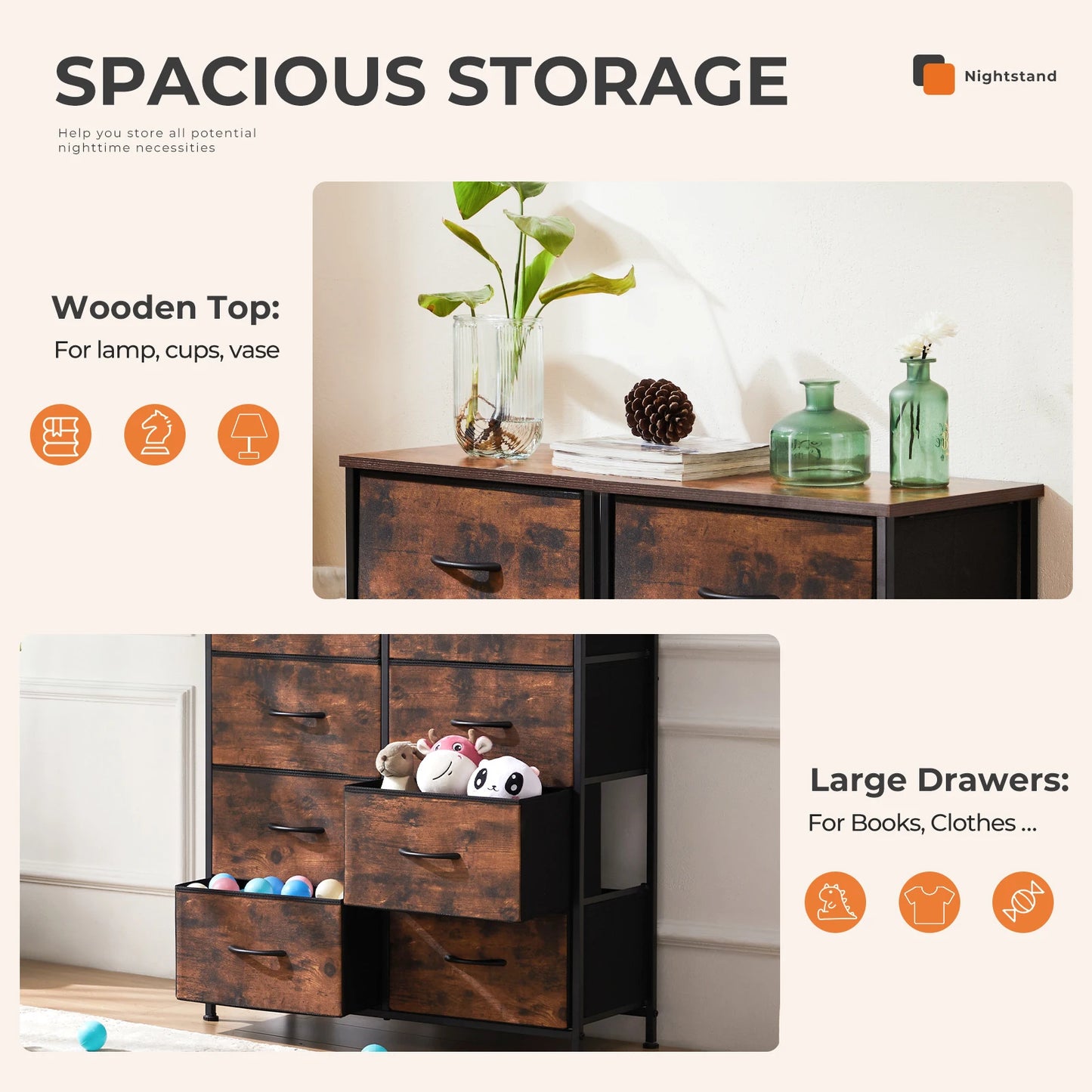Fabric Cabinet Table Storage