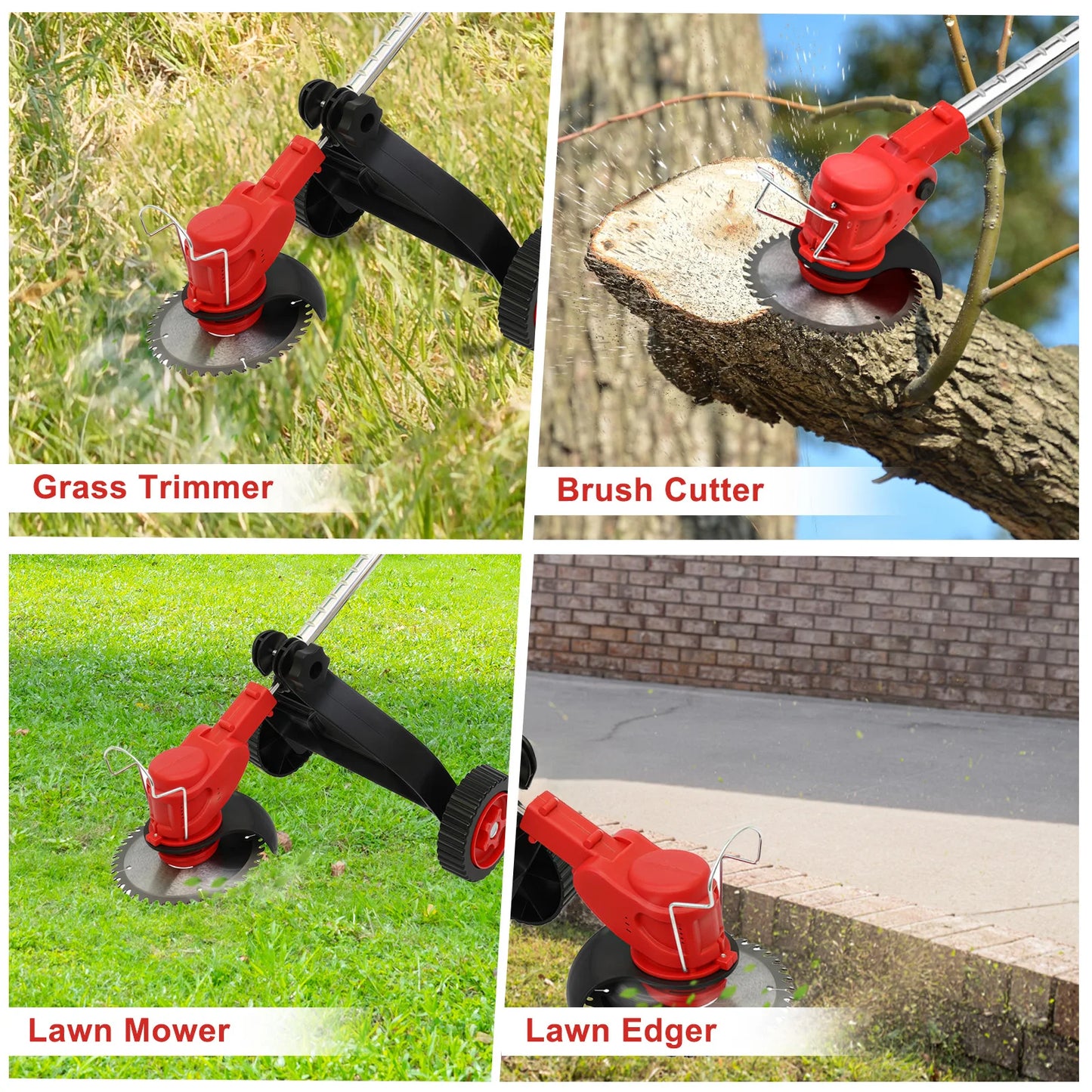 Electric Cordless Grass Trimmer Lawn Mower Weed Edger Brush-less Cutter
