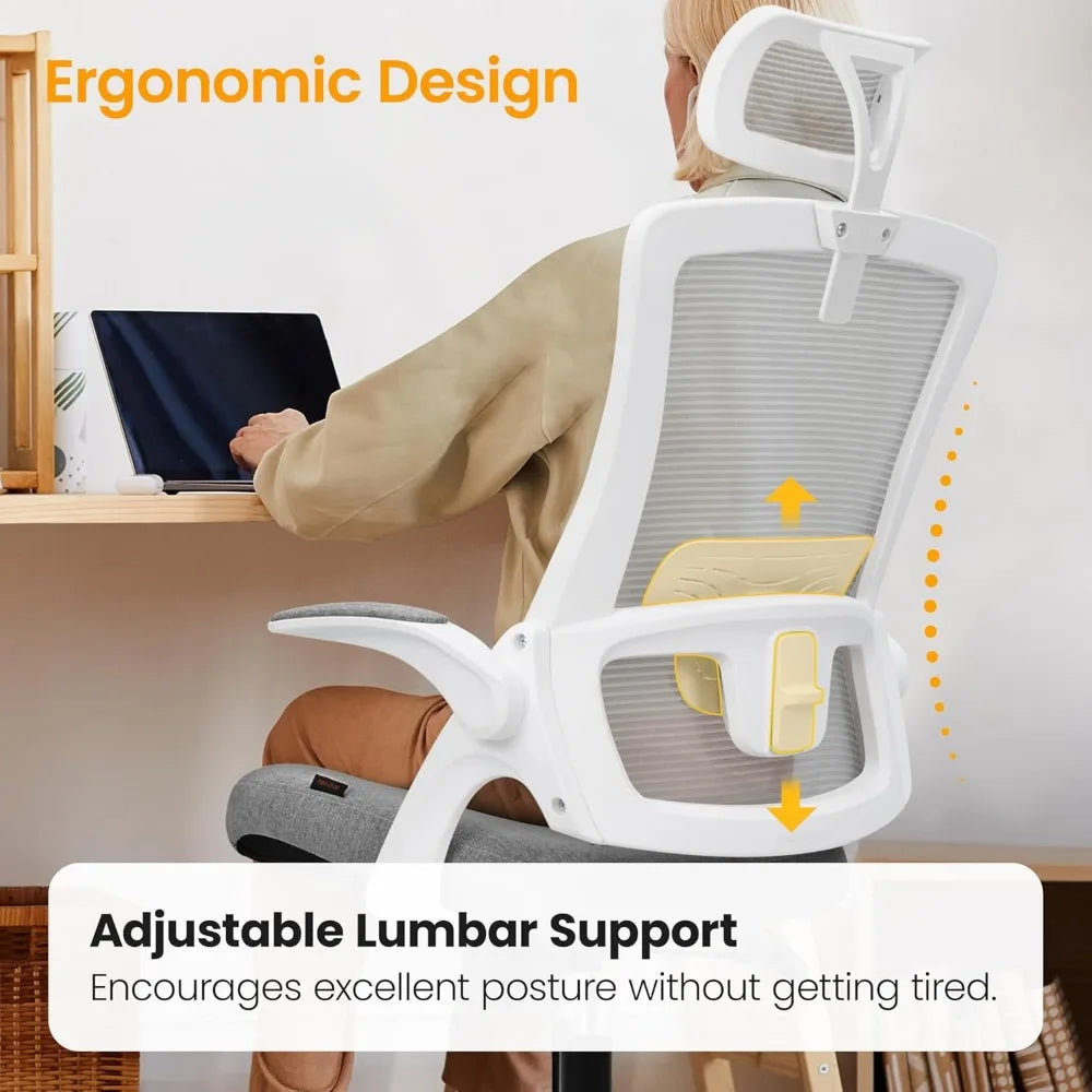 Ergonomic Adjustable Chair with a High Back Computer Comfy Task Office Chair