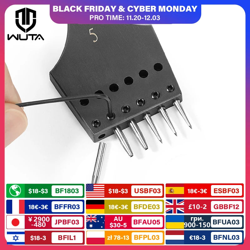 Iron Removable Round Hole Punch Leather Craft Chisel DIY Leather Tools